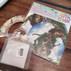 Dinosaur-Themed 3-Tier Cupcake Stand